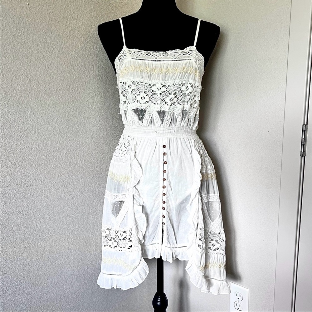 • Free People Intimately Miley Bodysuit Mini Dress in Ivory • - Picture 2 of 13